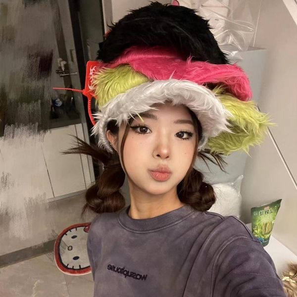

beanie skull caps korean winter digit 777 embroidered baseball cap men and women warm personality color plush retro adjustable hip hop hat 2, Blue;gray