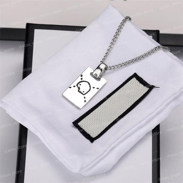 

men luxury designer jewelry womens designers necklace skull pattern chains pendent mens ghost necklaces party accessories silver p5861336
