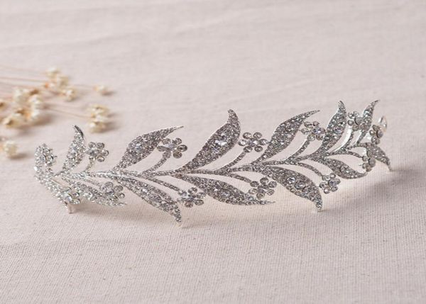 

leaf flowers crystal bridal hair pieces alloy po s wedding tiaras crowns leaves bridal headband diy rose gold silver9956778, Slivery;golden