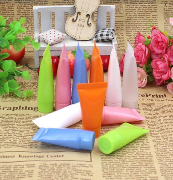 

100pcslot 5 ml empty plastic cosmetic tube squeeze lotion bottle facial cleanser containers travel face cream sample gel vials1481697