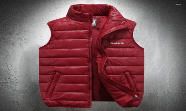

men039s vests men bubble jacket vest autumn casual shiny skin classic pure color waistcoat sleeveless plus size 6xl4253261, Black;white