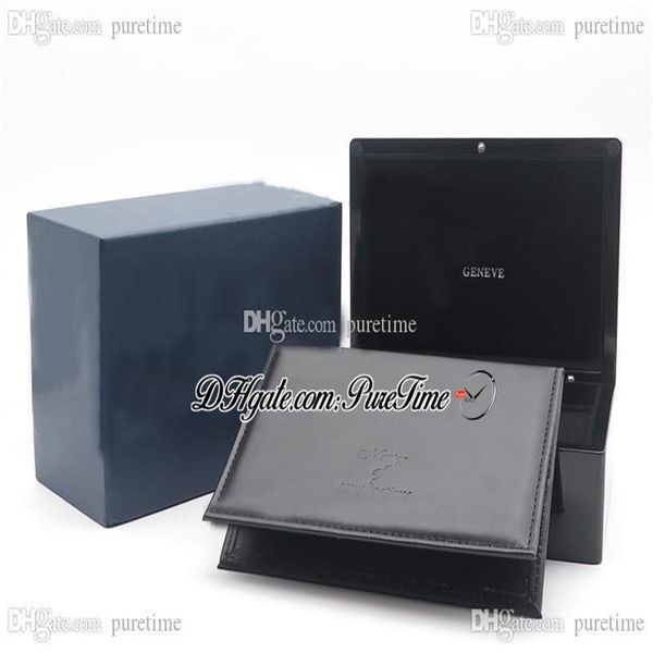 

2021 fmbox watch boxes includes complete set of manual booklet paper leahter wallet handbag super edition accessories fm box puret2601, Black;blue