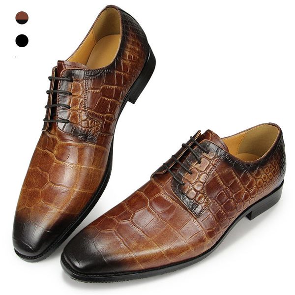 

dress shoes elegant shoes for man derby stylish dress male's genuine leather handmade real cowhide business party bota de couro masculi, Black