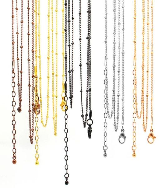 

whole 316l stainless steel ball station chain necklace for floating living locket penant jewelry 302 inches extension 755cm75627342017126, Silver