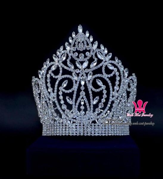 

large shining pageant crown tiara miss beauty queen princess hairwear jewelry accessories party prom night clup show headdress 0218017589, White;golden