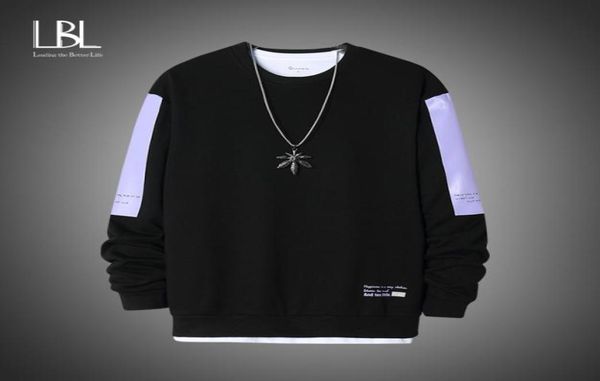 

oversized crewneck sweatshirt men 2020 spring solid hip hop japanese streetwear pullovers yellow hoodie men sweatshirts male cx2008333518, Black