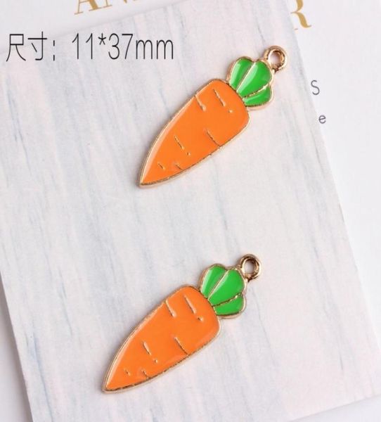

100pcslot vegetable charm enamel carrot charms pendant 1137 mm good for diy craft jewelry making6591763, Bronze;silver