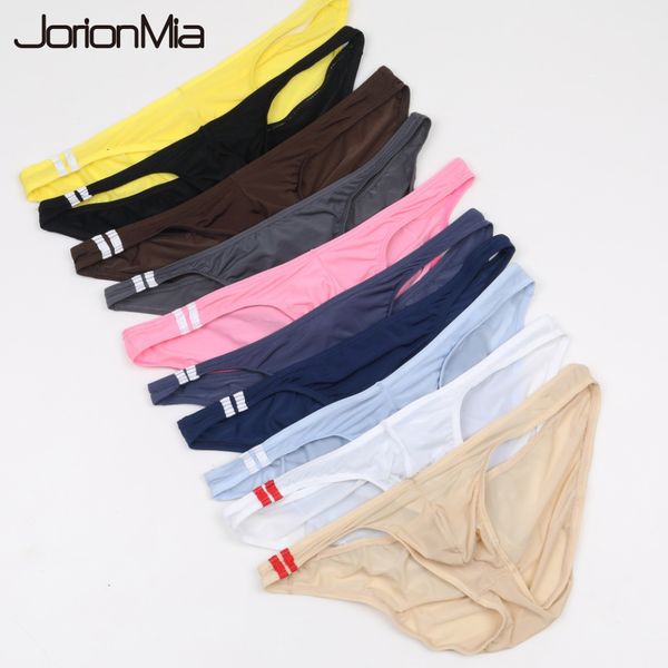 

underpants 5pcs men s briefs soft breathable silk underwear hips up transparent jockstrap colorful undies cueca e 043 230822, Black;white