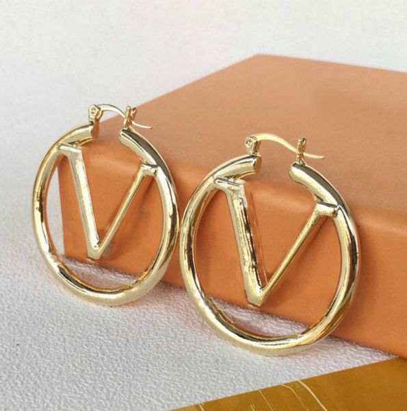 

2021 new fashion gold hoop earrings for lady women party wedding lovers gift engagement jewelry for bride louiseitys viutonitys9581037, Golden;silver