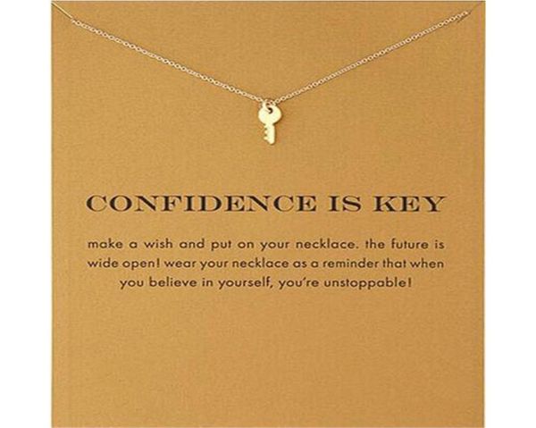 

fashion key pendant necklace for women choker necklaces jewelry whole gold color chain jewellery with gift card5821939, Silver