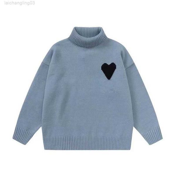 

fashion designers high collar amis sweater man woman turtleneck sweaters luxury brands cardigan knit o neck womens letter long sleeve 8gyc, White;black