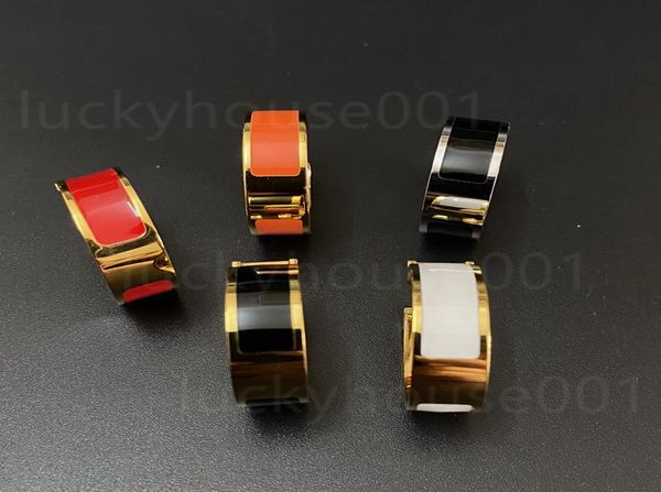 

brand new 316l titanium steel fashion ring enamel fourcolor men and women original brand letter ring jewelry gift no box9651683, Silver