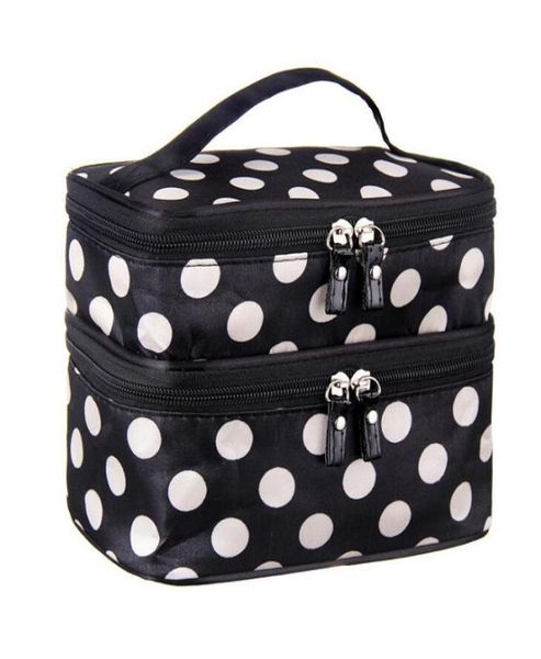

new large capacity cosmetic bag korean makeup bag dot women handbag portable storage canvas big travel bag5408674