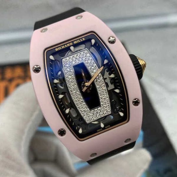 

richardmille swiss watches rm tactical mechanical wrist watches rm0701 powder ceramic side hollow automatic mechanical back transparent move