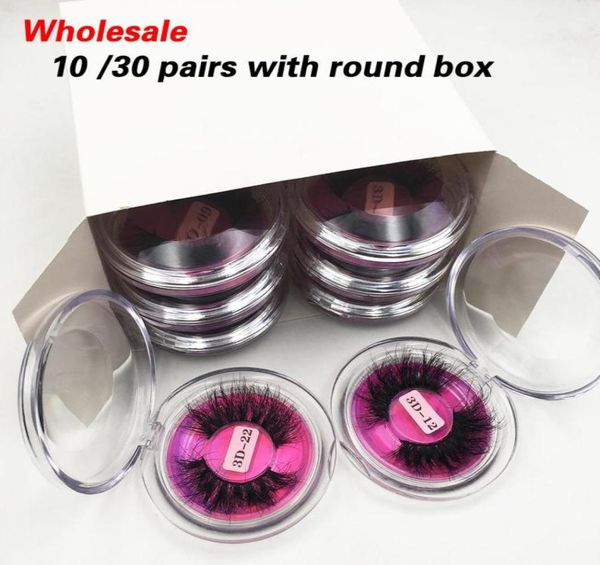 

1030 pairs fluffy messy mink eyelashes whole lashes with box 25mm mink lashes bulk long 3d false eyelashes makeup lashes7030128
