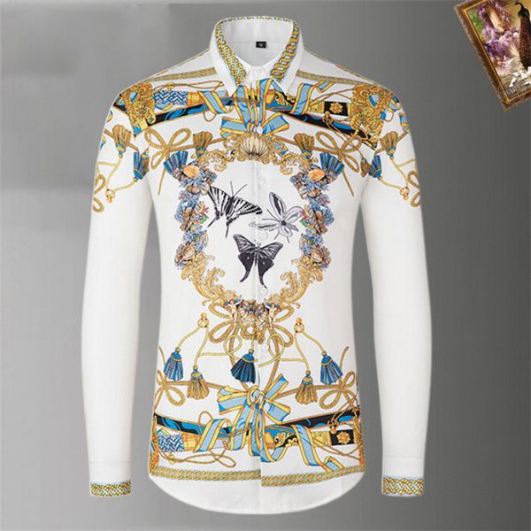 

2023 mens shirt luxury designer fashion trend wear long sleeve business casual brand spring slimming -3xl #042, White;black