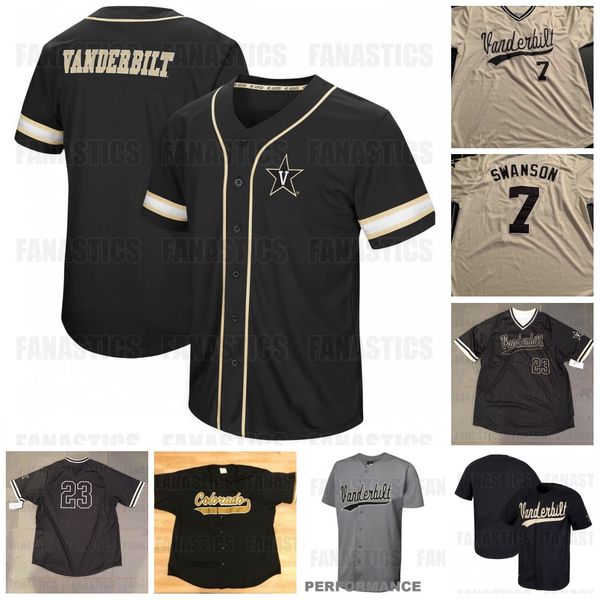 

vanderbilt commodores jersey 7 swanson custom any name any number, Black