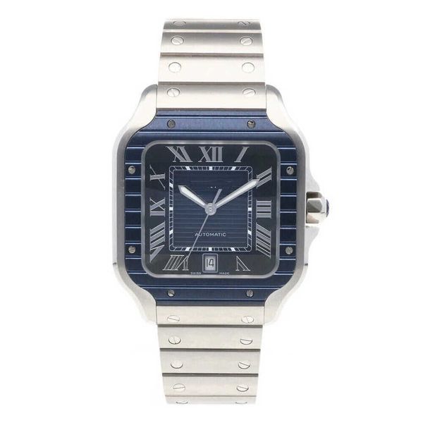

luxury wristwatch santos de blue dial men's watch wssa0030 rkuj mechanical montre cater luxe prx uhr with box perfect gift, Slivery;golden