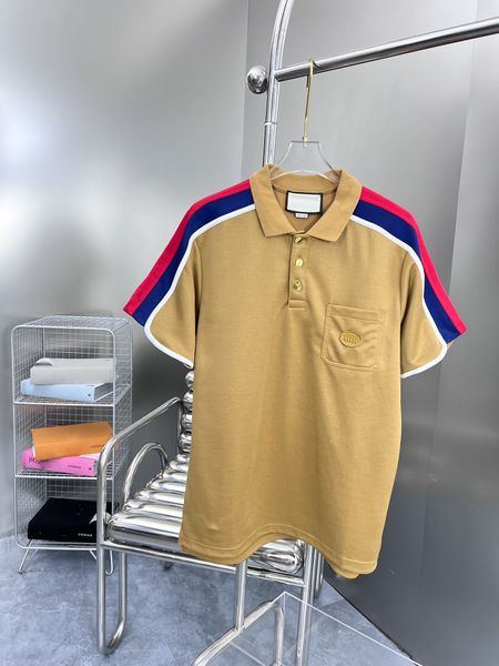 

men's plus tees & polos t-shirts round neck embroidered and printed polar style summer wear with street pure cotton e1q, Black;brown