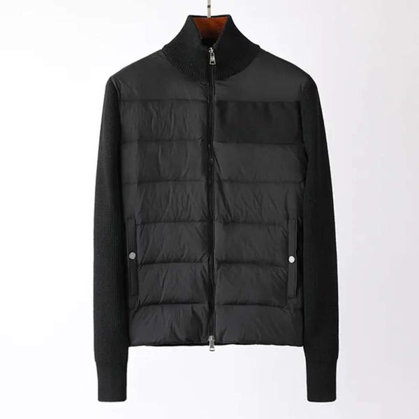 

chest etter design down jacket men women stand collar knitted jacket autumn winter men knit jackets fashion casual mens coat size, Black