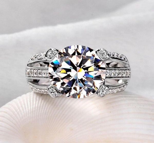

whole professional handmade solitaire 925 sterling silver white sapphire simulated diamond cz wedding women band ring gift siz6338185