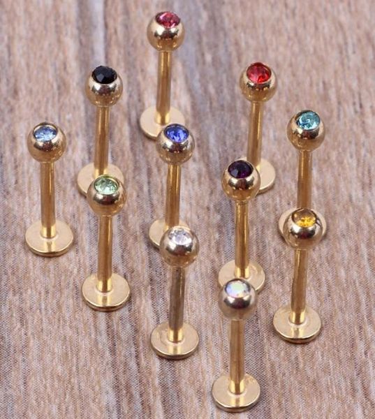 

gold lip bar 100pcslot mix 7 colors steel body jewelry piercing lip ring labret6877295, Black