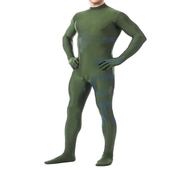 

dark green lycra spandex men039s catsuit costume back zipper men body suit costumes outfit no head halloween party 8919316, Black