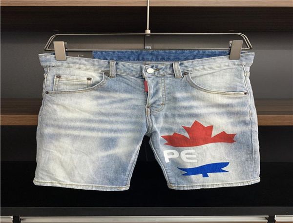 

2021 new fashion men039s new products ripped embroidered denim shorts summer fashion jeans youth hip hop pants size1859316, Blue