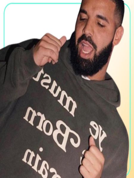 

hoodies men women sweatshirts ye must be born again logo print hoodie pullovers4609970, Black