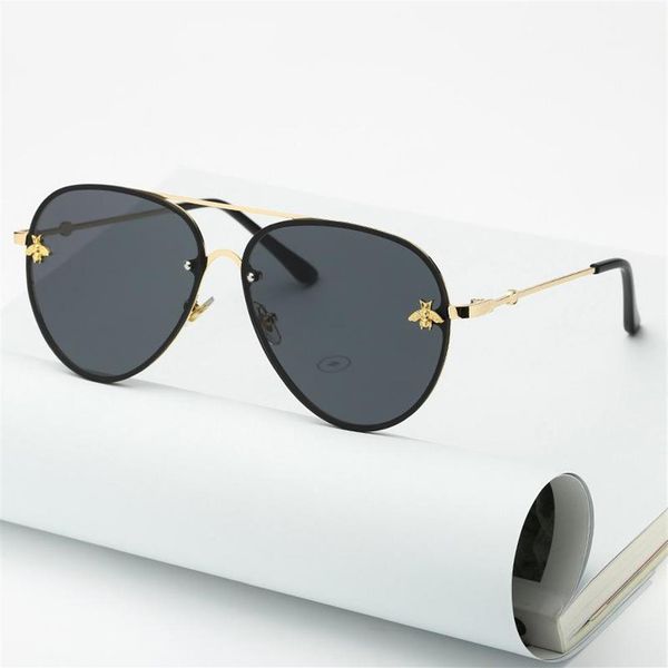 

sunglasses 2022 classic design pilot women men vintage driving small bee mirror sun glasses for female uv400 shades301y, White;black