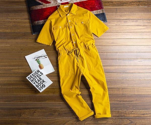 

men039s pants super personality yellowblack mens jumpsuit fashion casual rompers trend tooling wind pencil 867397, Black