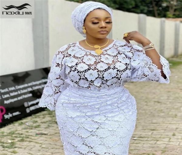 

2020 latest african cord lace fabric holes water soluble guipure lace for nigerian wedding party sew84530214421881, Black;white