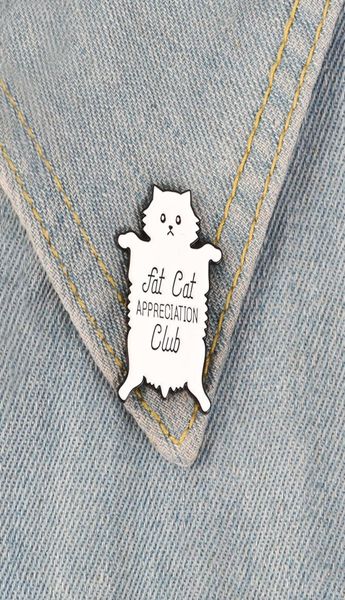 

white cat enamel pins fat kitten badges custom brooches pastel lapel pin denim shirt cartoon cute animal club jewelry gift7144898, Gray