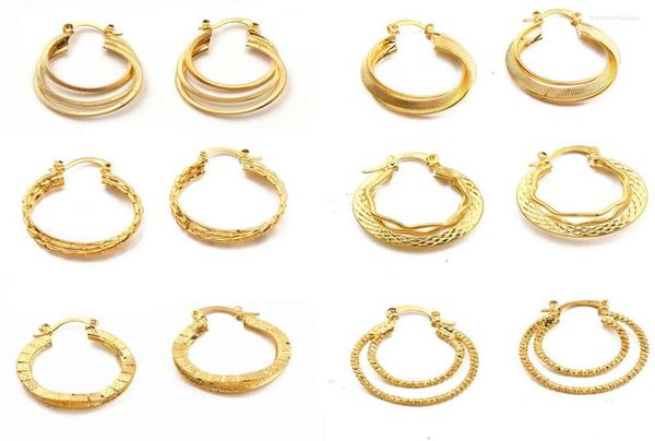 

hoop earrings 6 pairs girls charm for women round gold color vintage bohemian jewelry set fashion whole5570669, Golden;silver