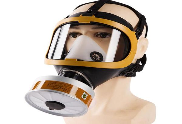 

full face dust gas mask respirator toxic gas filtering for painting pesticide spraying work filter dust mask replace1022857, Black;white
