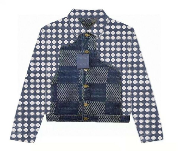 

women men denim jackets short retro jeans print outwear coat long sleeve for m2xl2730807, Black;brown