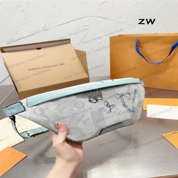 

discovery bumbag luxurys designer waist bags abyss blue crystal blue waterdrop effect shoulder bag inkjet technique fanny pack aqu260a