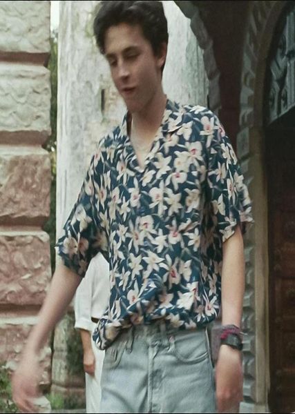 

summer season men039s shortsleeved floral shirt call me by your name movie timothy same loose printed casual shirts6092114, White;black