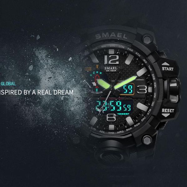

smael 2020 orange camouflage military watches brand watch digital led wristwatch sport 1545b mens watch luxuryclock men military a2675, Slivery;brown