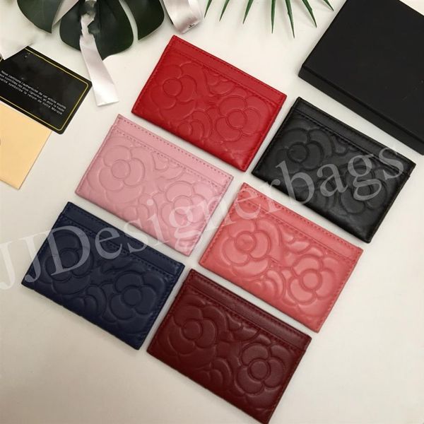 

2021 luxury leather card holders mens womens case flower pattern wallet caviar sheepskin coin purse designer172u, Brown;gray