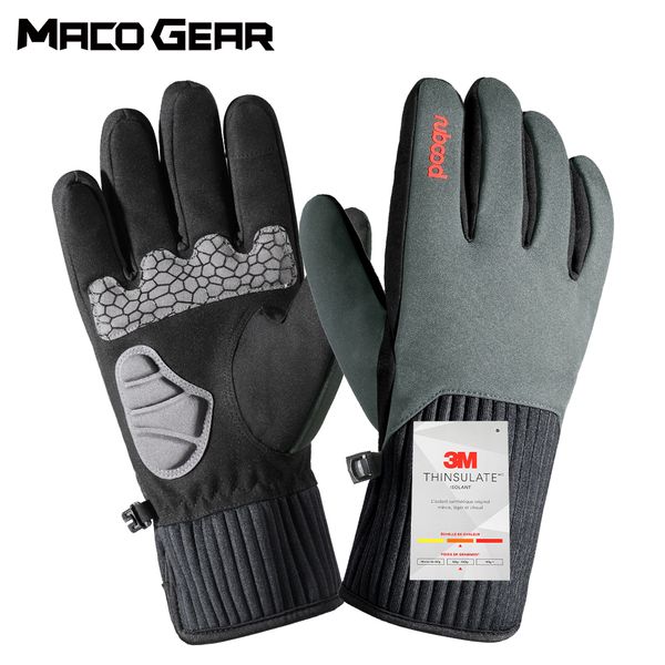 

sports gloves winter warm thermal touchscreen ski waterproof outdoor sport cycling shockproof snowboard men women full finger glove 230821, Black