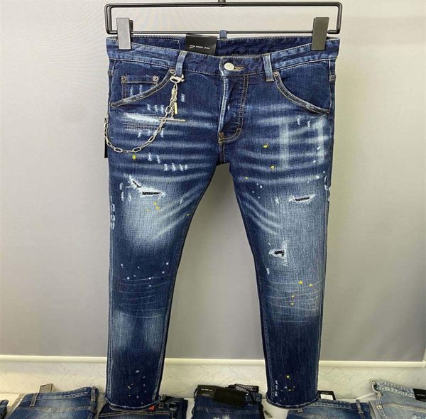 

2022 new arrivals d2 mens luxury designer denim''2''jeans holes trousers uare jeans coolguy biker pants mens clothing 2#, Blue