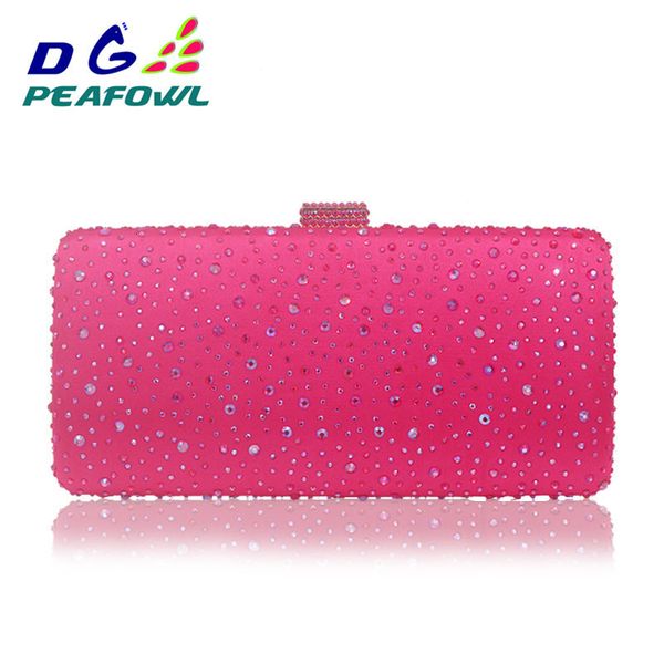 

evening bags dgpeafowl bridal wedding clutches chain handbag pink blue crystal diamond women evening purse minaudiere clutch bag 230822
