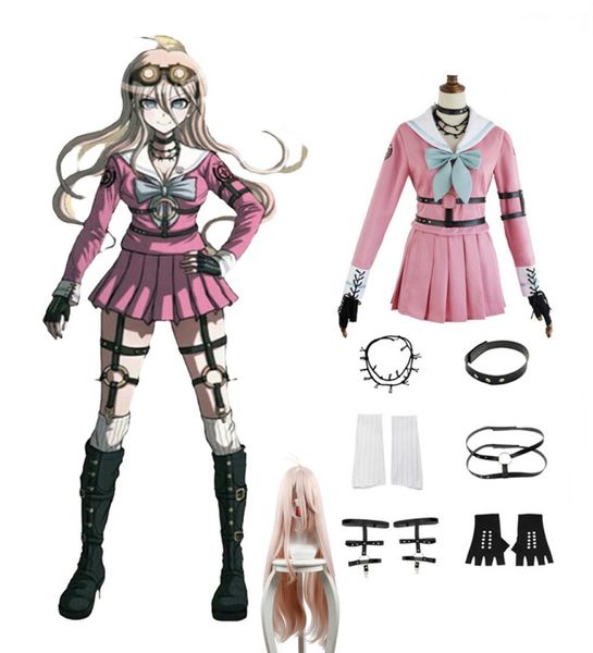 

danganronpa v3 killing harmony iruma miu cosplay costume clothes accessories wigs 753941, Black