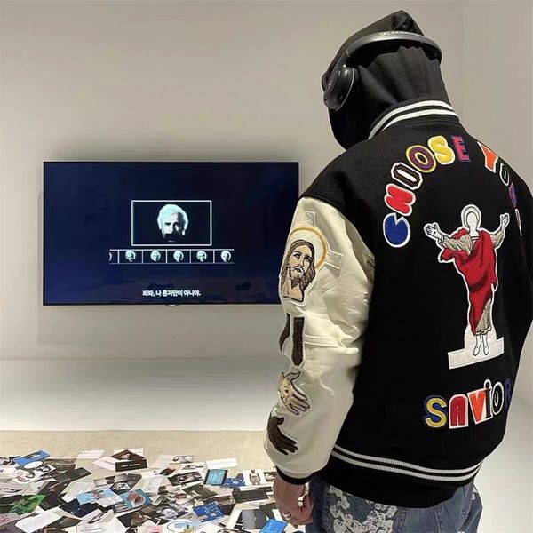 

men's jackets czsaint michael same embroidered american style baseball uniform jacket coat in autumn and winter 230821, Black;brown