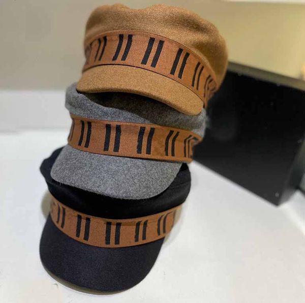 

fashion cashmere beret versatile wrinkle hat women autumn winter military cap outdoor of the simple octagonal hats, Blue;gray