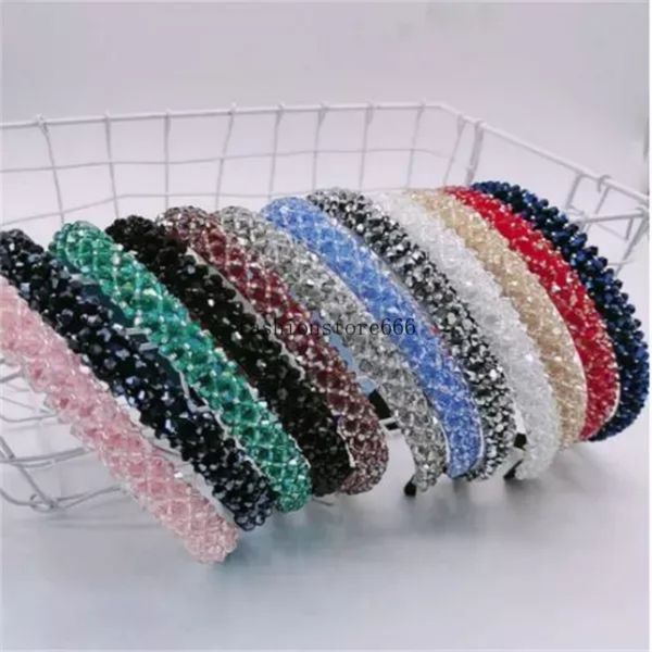 

headbands girls shiny luxury rhinestone hair band diamond hair hoop hair accessories for women crystal headbands headwear, Silver