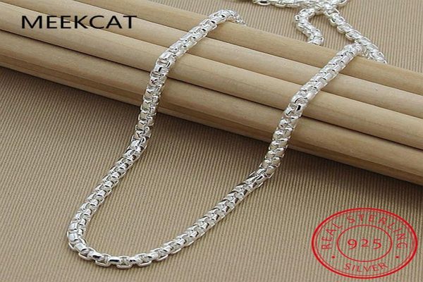 

sterling silver 5mm round box chain 182024 inch necklace for woman men fashion wedding engagement charm jewelry chains8804813