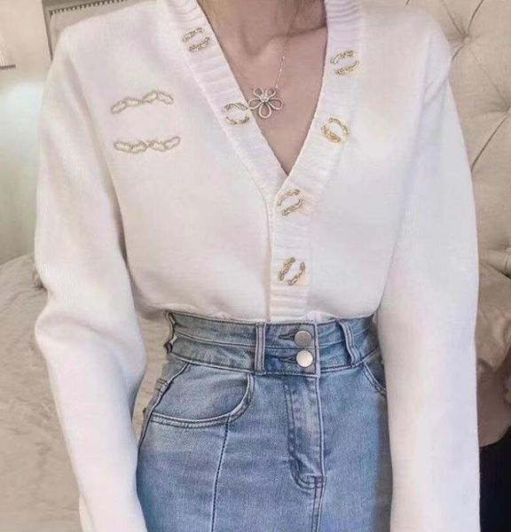 

women pure color sweaters designer shirt sweater autumn winter pullover v neck knitted coat cardigans fashion clothes, White;black