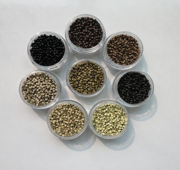 

1000pcsbag 25mmx15mmx16mm micro copper nano ring link beads hair extensions tools 7 colors7199284, Black